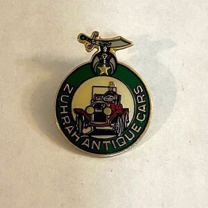 Shriners Zuhrah Antique Cars Enamel Lapel Pin